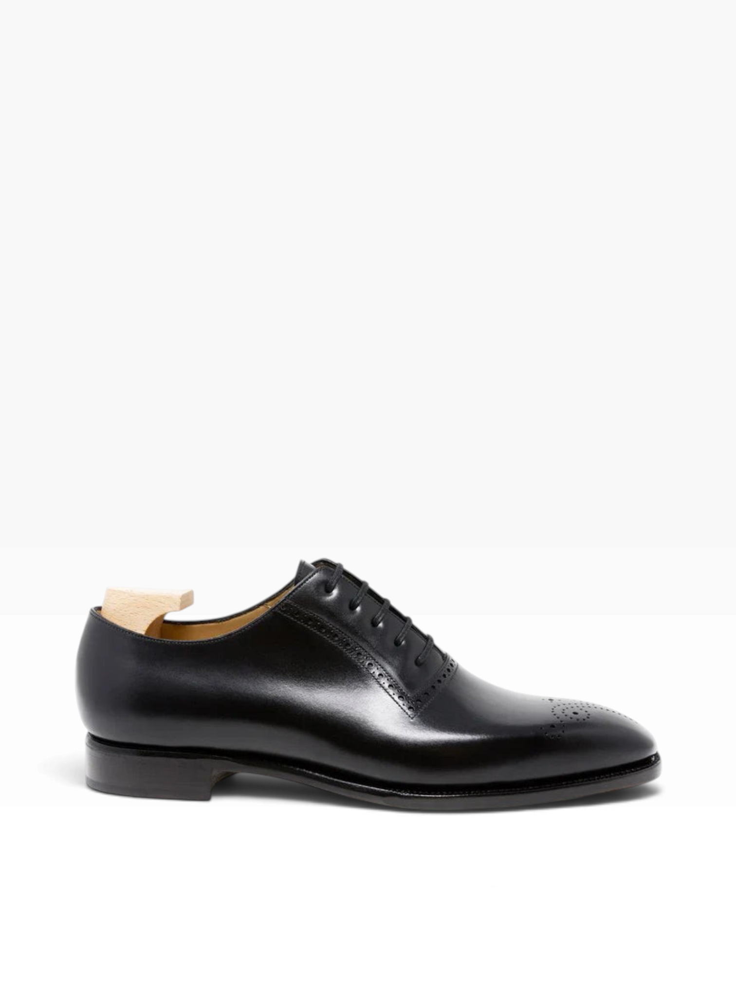 Bourgee a world class shoe store TLB 107 Picasso black boxcalf leather oxford shoe with a squared toe and broguing