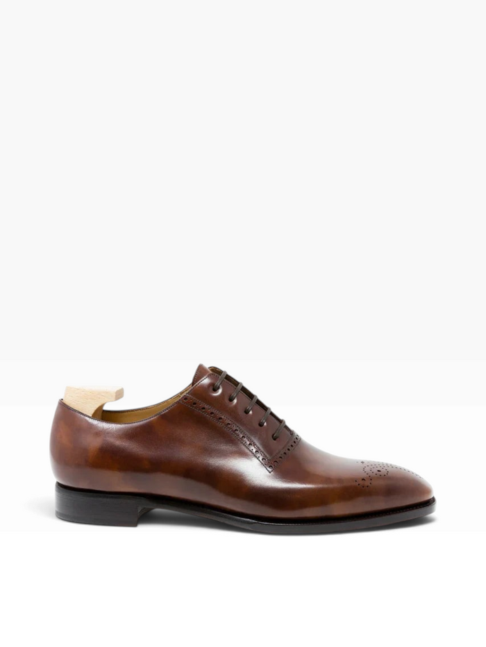 Bourgee a world class shoe store TLB Artista 107 Adelaide oxford in mid brown museum calf leather with brogue detail