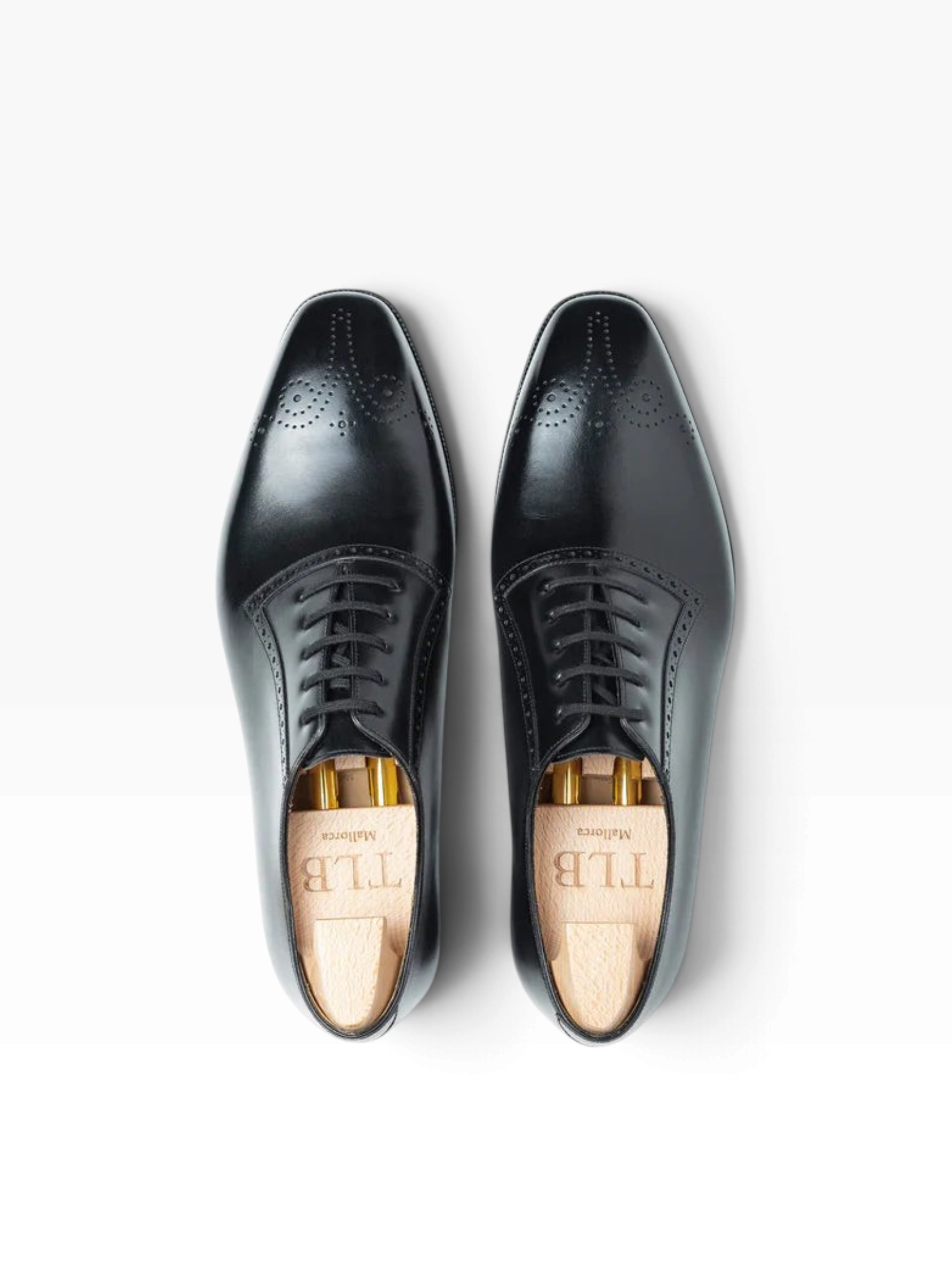 Bourgee a world class shoe store TLB 107 Picasso black boxcalf leather oxford shoes with a squared toe and broguing