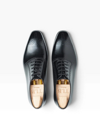 Bourgee a world class shoe store TLB 107 Picasso black boxcalf leather oxford shoes with a squared toe and broguing