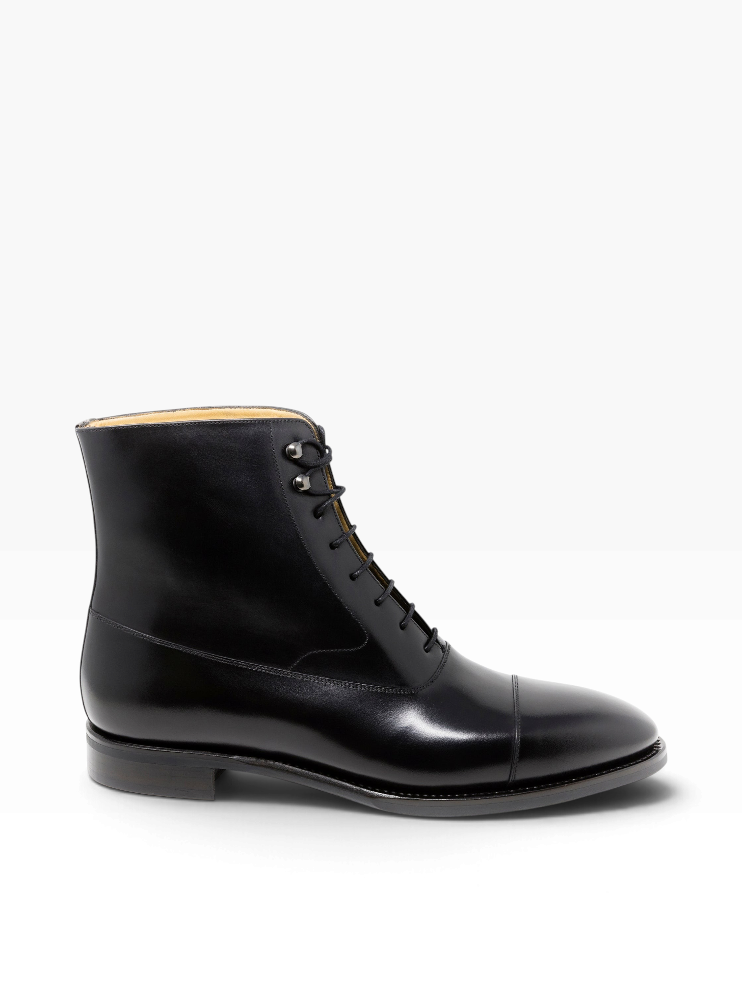 Bourgee a world class shoe store TLB Artista 180 black boxcalf leather Balmoral boot with a plain cap toe