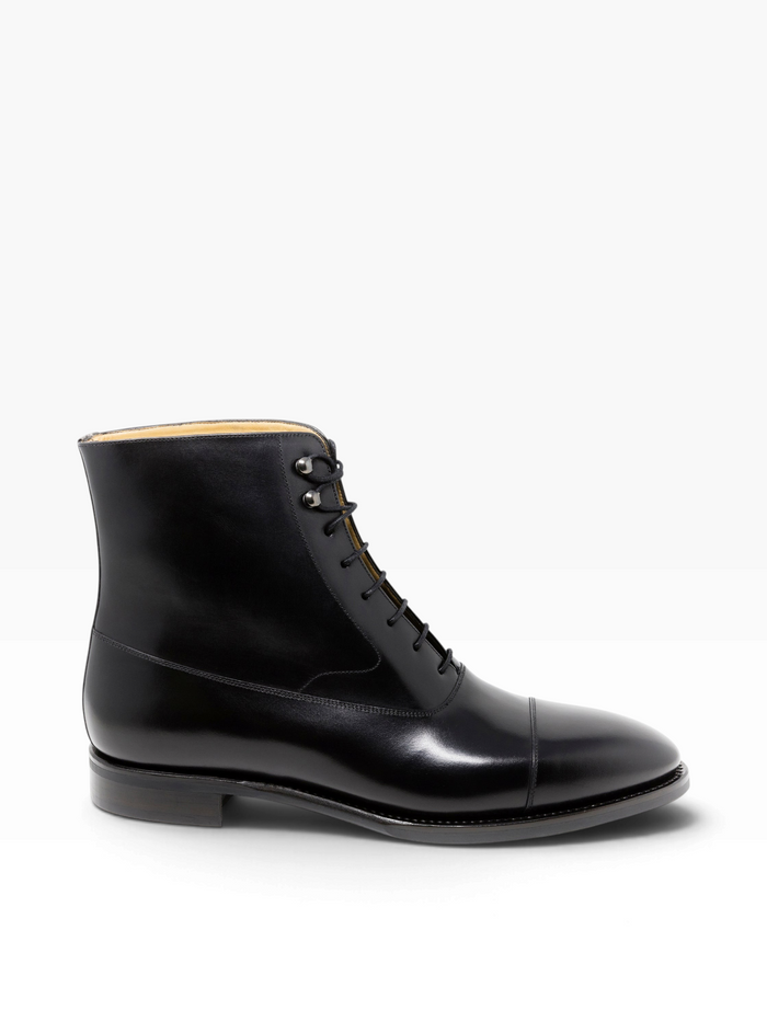 Bourgee a world class shoe store TLB Artista 180 black boxcalf leather Balmoral boot with a plain cap toe
