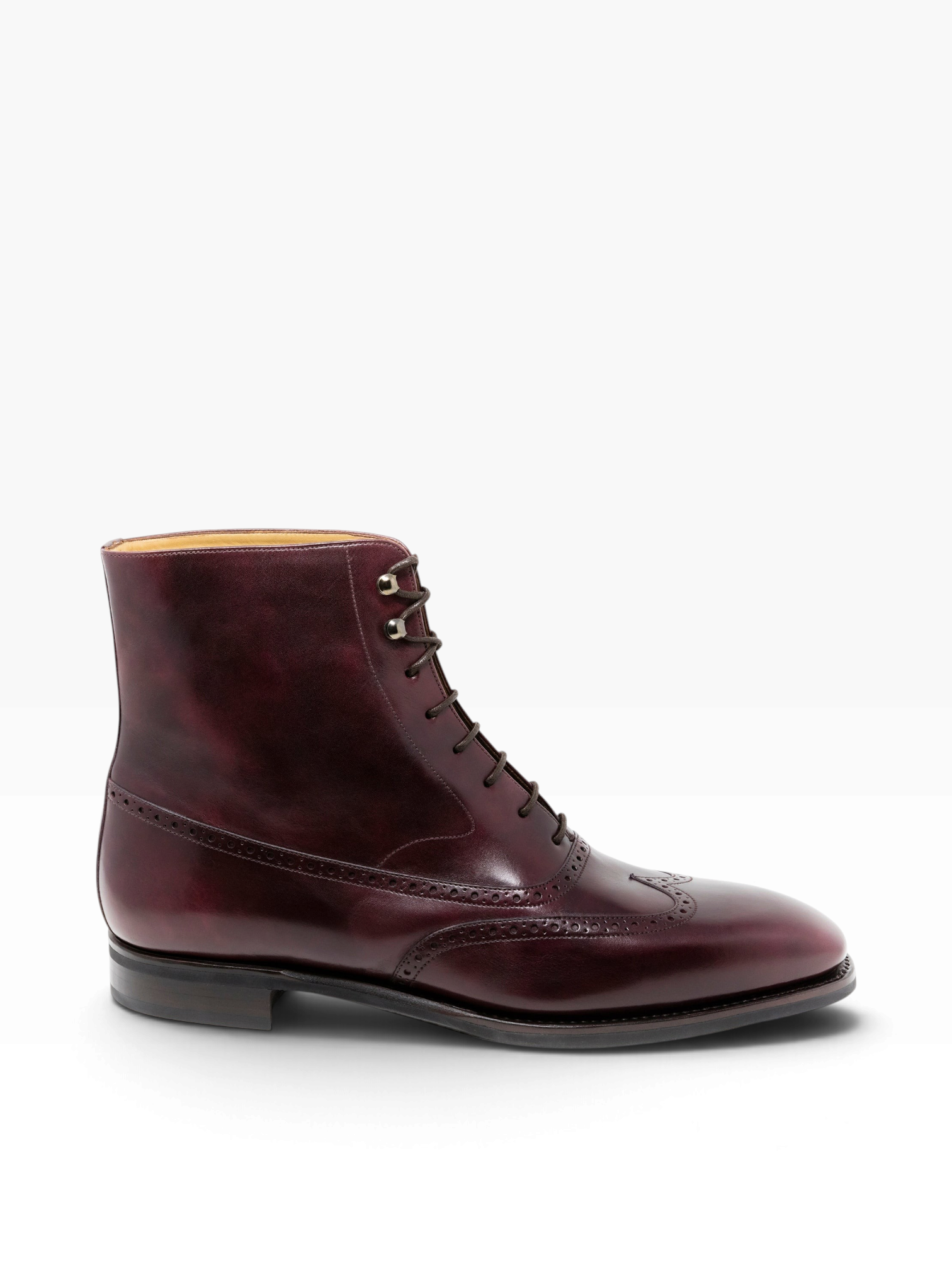 Bourgee a world class shoe store TLB Artista 181 burgundy museum calf leather wingtip Oxford Balmoral boot