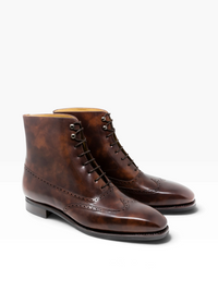 Bourgee a world class shoe store TLB Artista 181 brown museum calf leather wingtip Oxford Balmoral boot