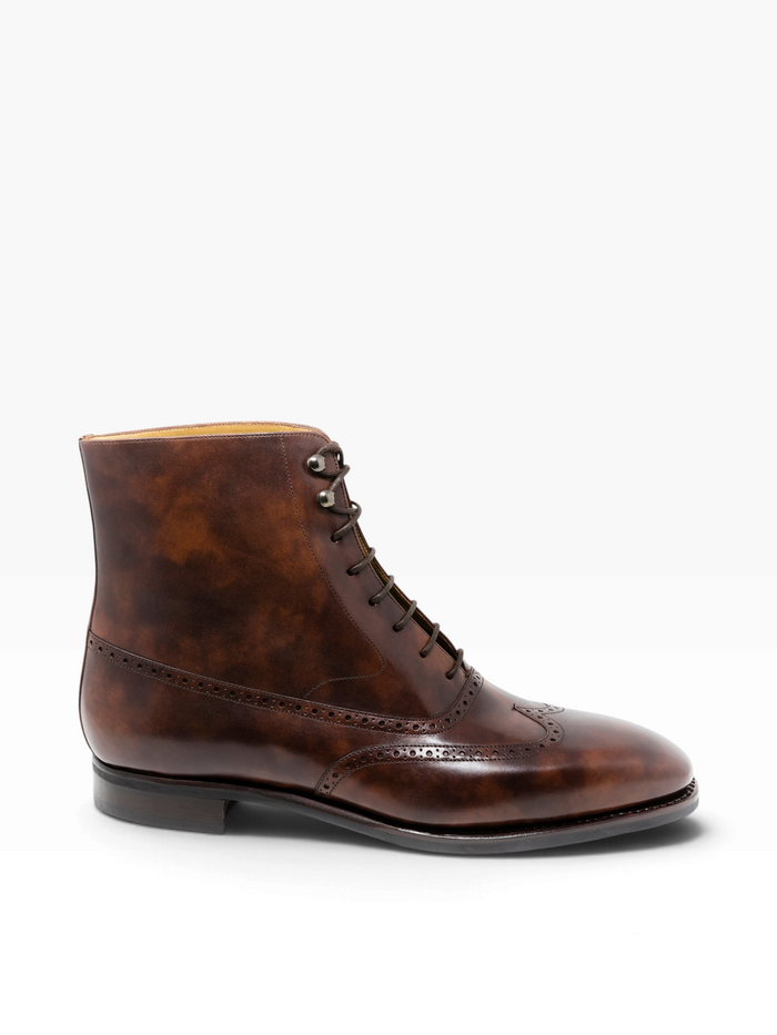 Bourgee a world class shoe store TLB Artista 181 brown museum calf leather wingtip Oxford Balmoral boot