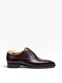 Bourgee a world class shoe store TLB Artista brown museum calf leather U-tip Balmoral Oxford with a squared toe
