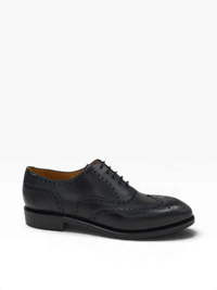Bourgee a world class shoe store black vegetable tanned calf leather brogue oxford with Goodyear welted leather sole