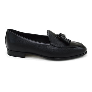 BERWICK TASSEL BELGIAN LOAFER BLACK DEERSKIN 4951