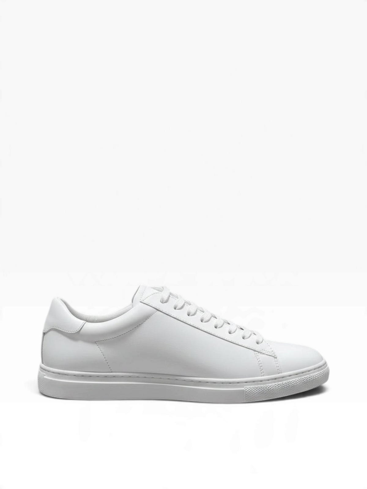 Bourgee a world class shoe store Berwick white leather lace-up sneakers with a durable rubber sole
