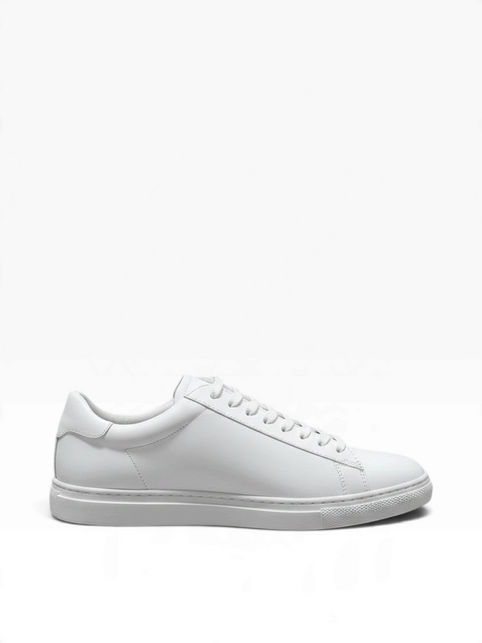 Bourgee a world class shoe store Berwick white leather lace-up sneakers with a durable rubber sole