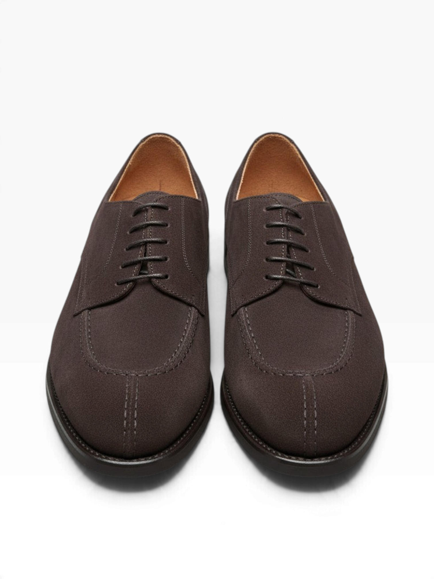 Bourgee a world class shoe store Berwick 1707 dark brown suede split toe derby shoes with lightweight EVA rubber sole