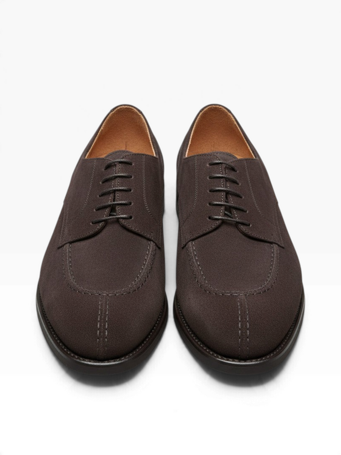 Bourgee a world class shoe store Berwick 1707 dark brown suede split toe derby shoes with lightweight EVA rubber sole