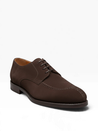 Bourgee a world class shoe store Berwick 1707 dark brown suede split toe derby shoe with lightweight EVA rubber sole