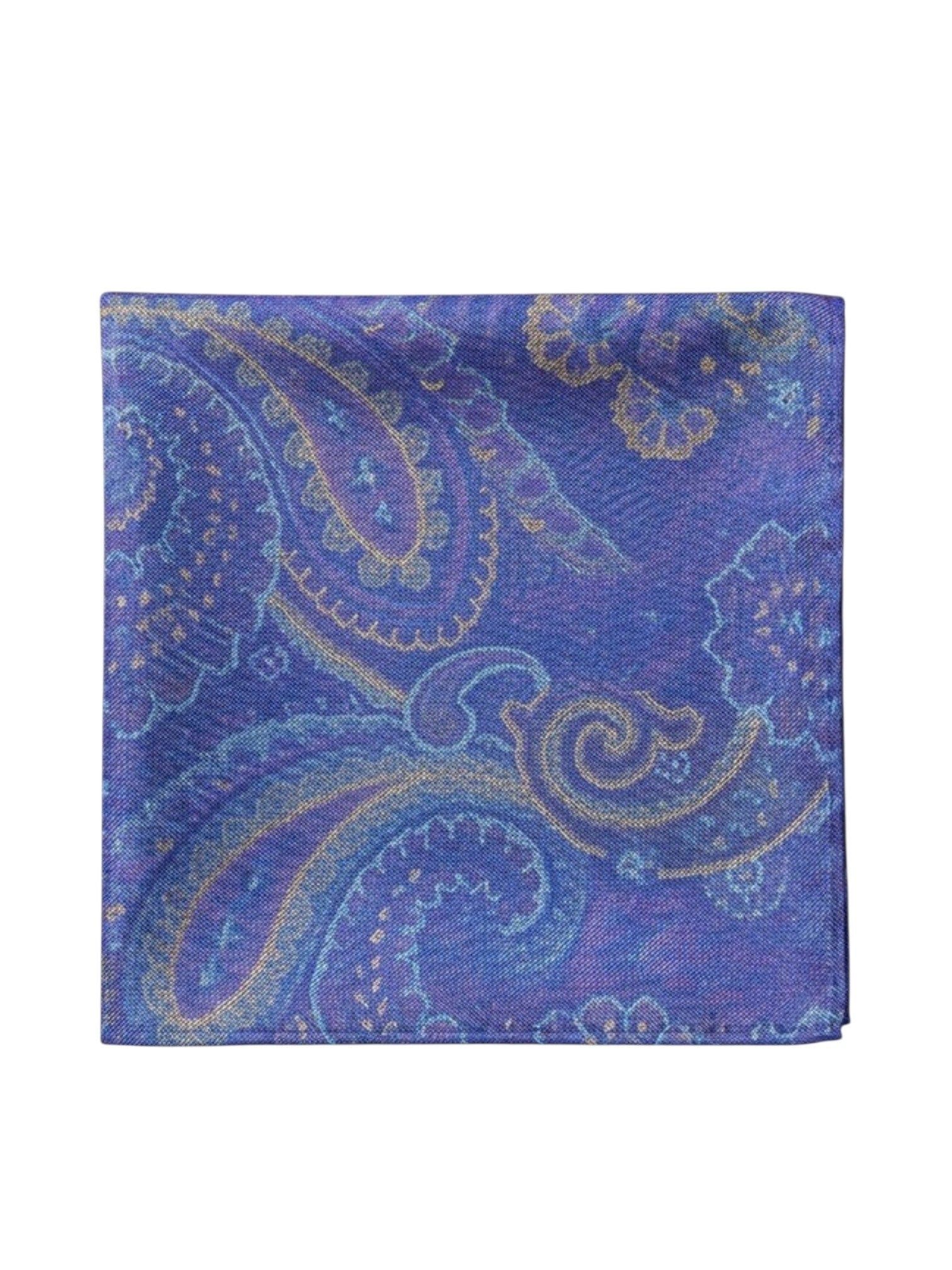Bourgee a world class shoe store blue silk pocket square with an intricate paisley pattern for formal suits