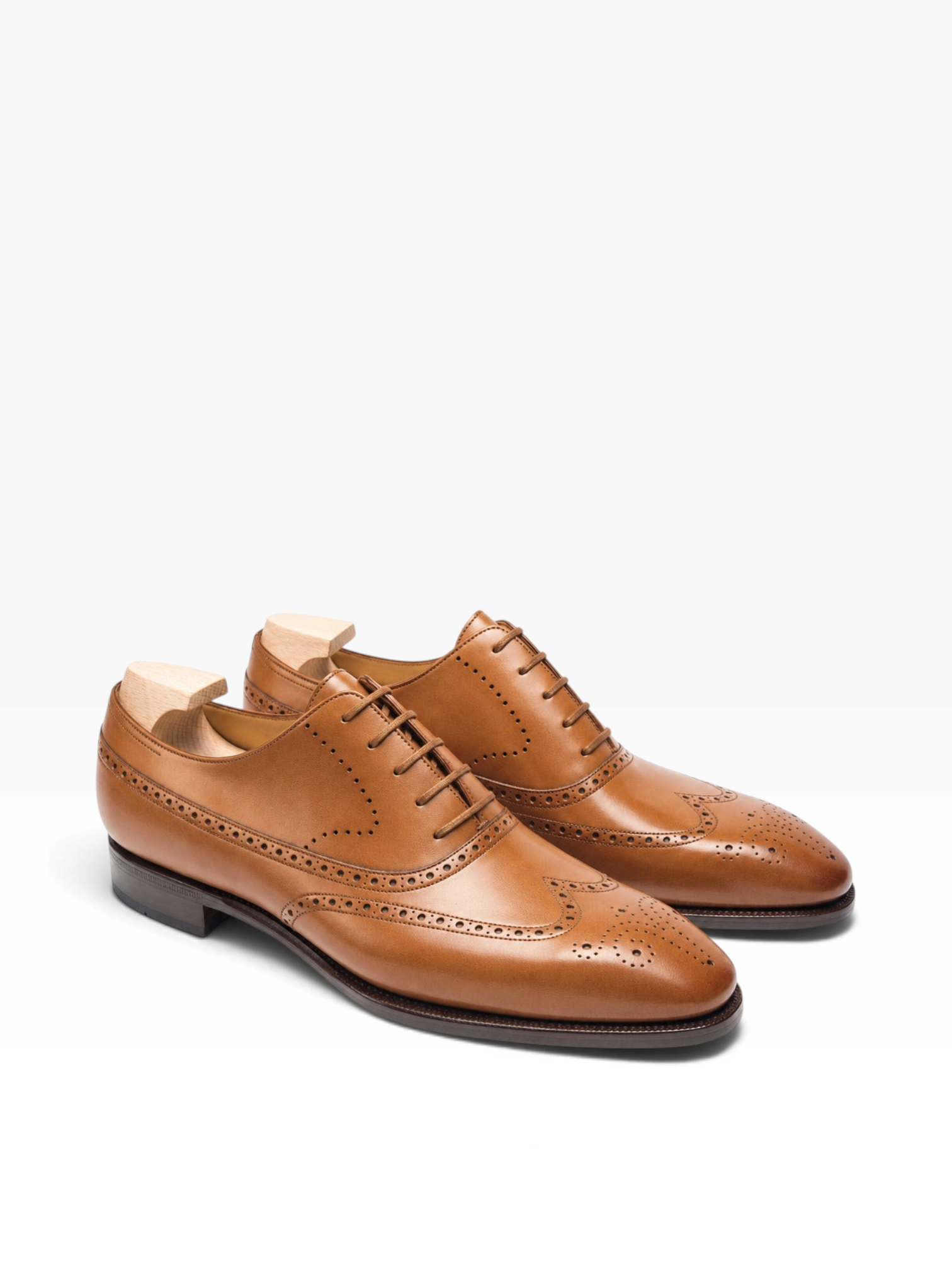 Bourgee a world class shoe store dark brown full brogue balmoral Oxford shoes with swan neck punching and squared toe.