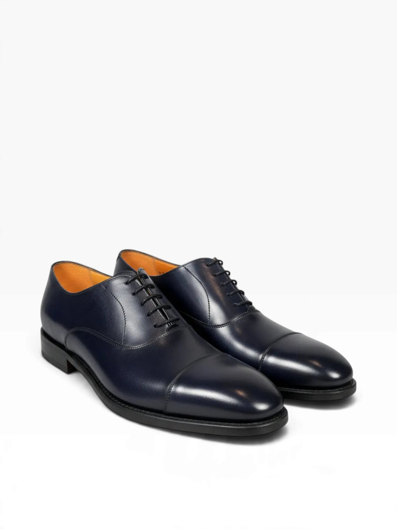 Bourgee a world class shoe store Berwick 2428 navy blue box calf leather oxford shoes with a Goodyear welted sole.