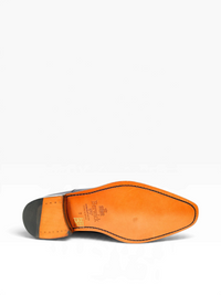Bourgee a world class shoe store Berwick 2428 tan leather oxford shoe showing the Goodyear welted leather sole