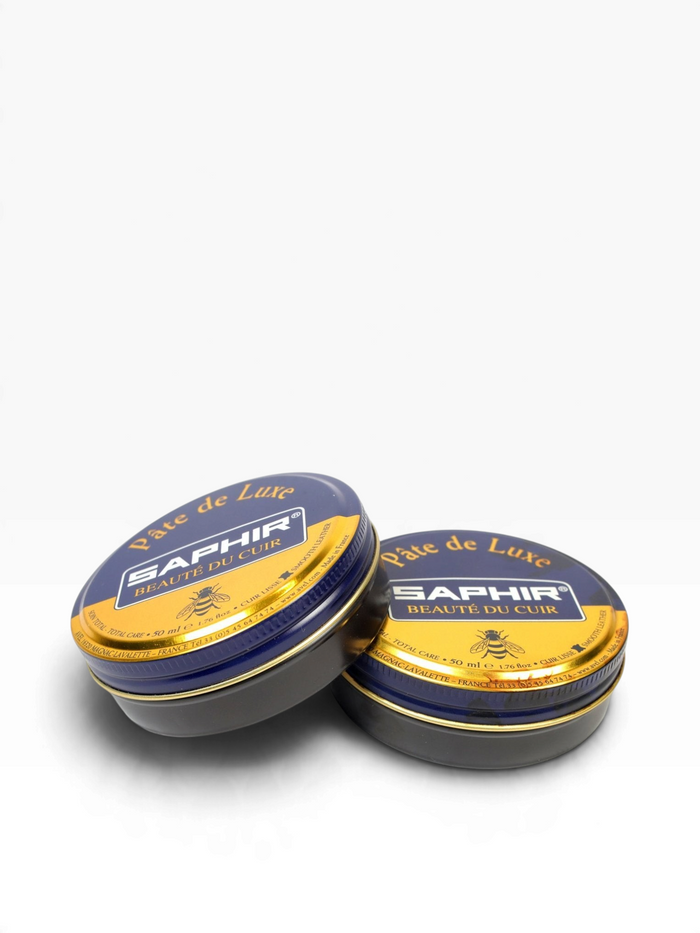 Bourgee a world class shoe store Saphir Beaute du Cuir Pate de Luxe wax polish tins for leather shoe care