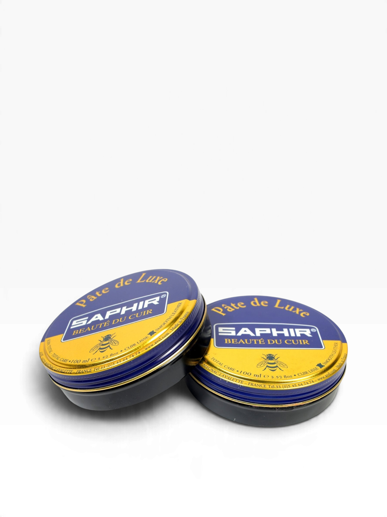 Bourgee a world class shoe store Saphir Beaute du Cuir Pate de Luxe wax polish tins for leather shoe care