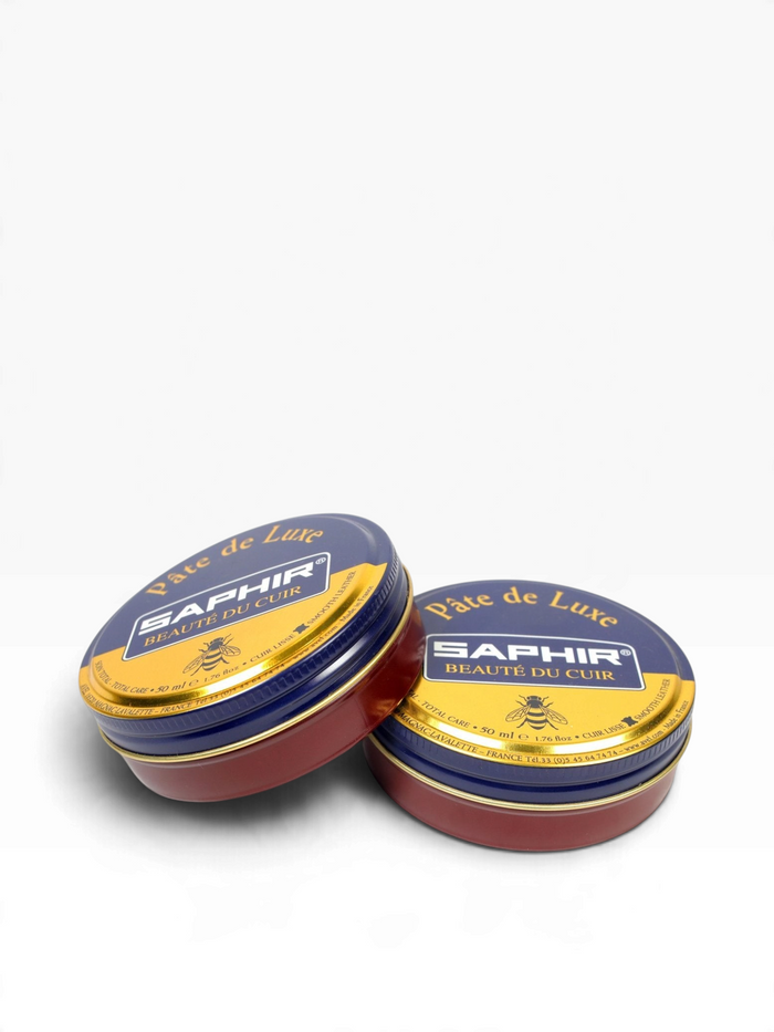 Bourgee a world class shoe store Saphir Beaute du Cuir Pate de Luxe wax polish tins for leather care