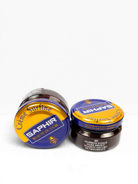 Bourgee a world class shoe store Saphir Beaute du Cuir Cream Surfine dark brown polish in glass jars