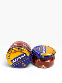 Bourgee a world class shoe store Saphir Beaute du Cuir Cream Surfine in cognac for nourishing leather shoes