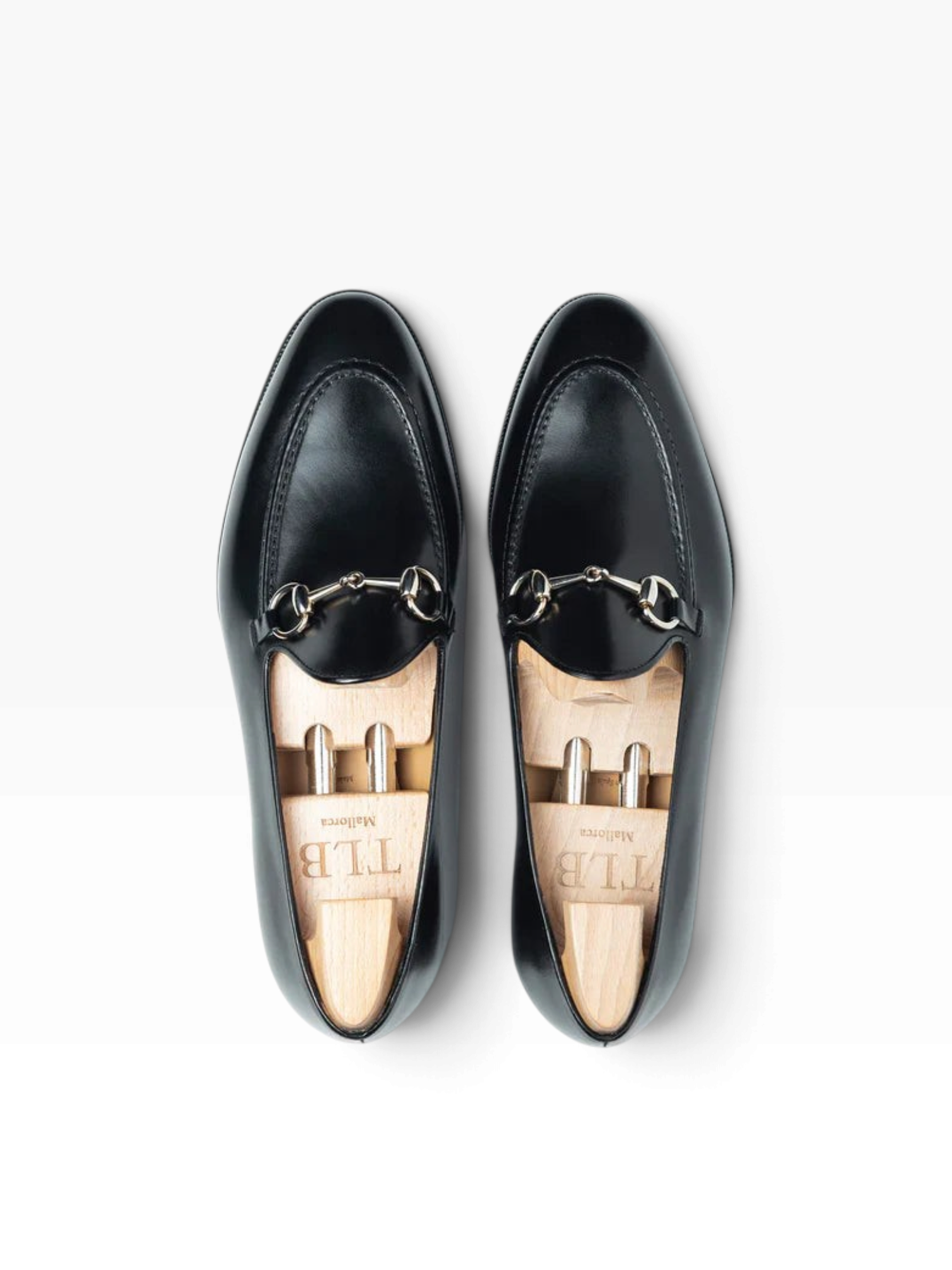 Bourgee a world class shoe store TLB Artista Goya black box calf leather horsebit loafers with wooden shoe trees