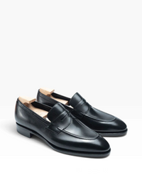 Bourgee a world class shoe store TLB 285 Artista black leather penny loafers with a round toe and unlined construction