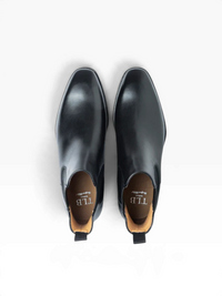 Bourgee a world class shoe store TLB Artista 131 Picasso black boxcalf leather boots with a sleek squared toe.