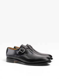Bourgee a world class shoe store Berwick black box calf leather single monk strap shoe with Goodyear welt construction