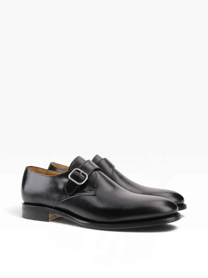 Bourgee a world class shoe store Berwick black box calf leather single monk strap shoe with Goodyear welt construction