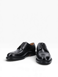 Bourgee a world class shoe store Berwick Rois black polished leather wingtip derby shoes with Goodyear welt construction