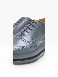 Bourgee a world class shoe store black vegetable tanned calf leather oxford brogue with intricate wingtip detailing