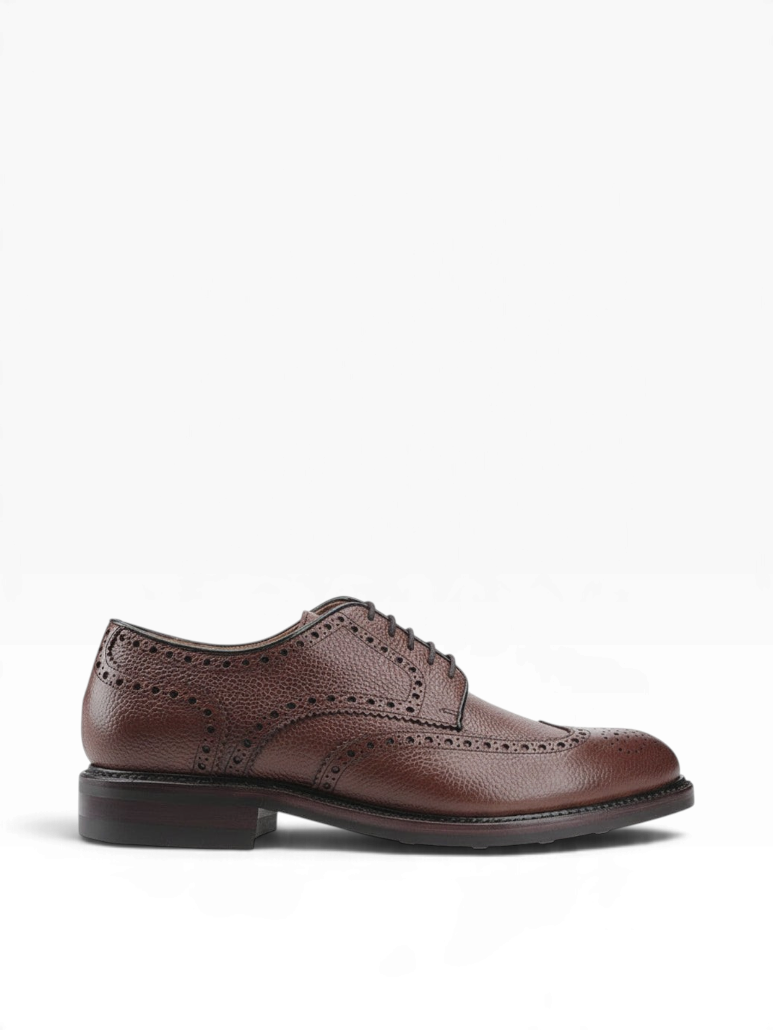 Bourgee a world class shoe store Berwick country calf leather derby shoe in brown with brogue detailing and dainite sole