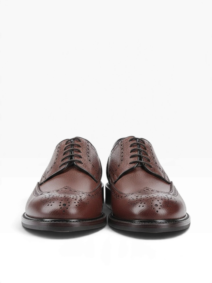 Bourgee a world class shoe store Berwick country calf leather derby shoes in brown with brogue detailing