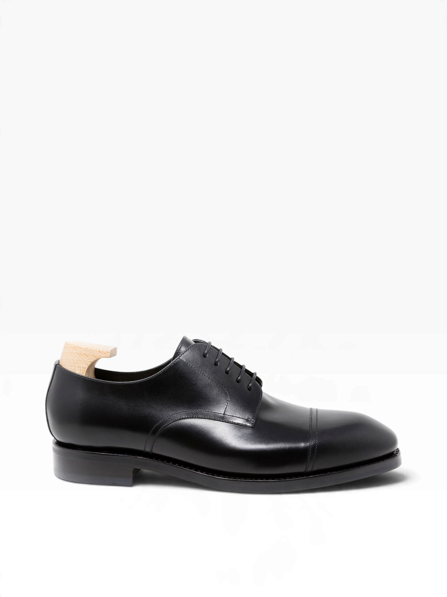 Bourgee a world class shoe store TLB Lenon black boxcalf leather derby shoe with a semi-square toe and senior sole.