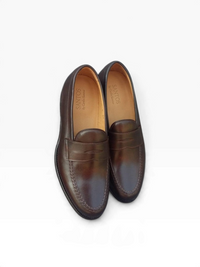 Bourgee a world class shoe store Carlos Santos Baron 7027 brown leather penny loafers with Goodyear welt construction
