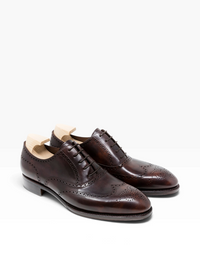 Bourgee a world class shoe store TLB Brad brown museum calf leather full brogue oxford shoes with wooden shoe trees