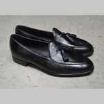 Load image into Gallery viewer, BERWICK TASSEL BELGIAN LOAFER BLACK DEERSKIN 4951
