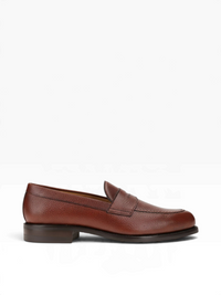 Bourgee a world class shoe store Berwick brown grained calf leather penny loafer with Goodyear welted sole