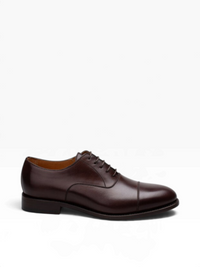 Bourgee a world class shoe store Berwick Rupert brown calf leather oxford dress shoe with cap toe and Goodyear welt