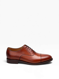 Bourgee a world class shoe store Berwick Rupert brown calf leather oxford dress shoe with cap toe