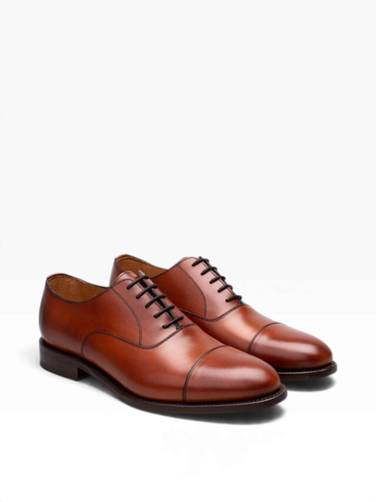 Bourgee a world class shoe store Berwick Rupert brown calf leather oxford dress shoes with cap toe and Goodyear welt