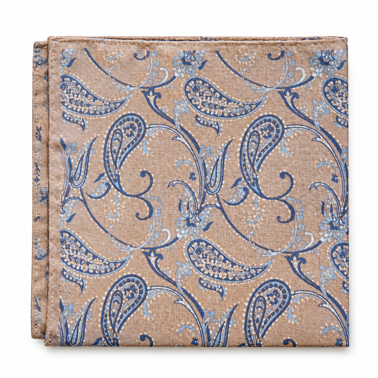 Silk Pocket Square Double-Sided Beige