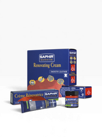 Bourgee a world class shoe store Saphir Beaute du Cuir leather renovating cream tubes and jars for shoe repair