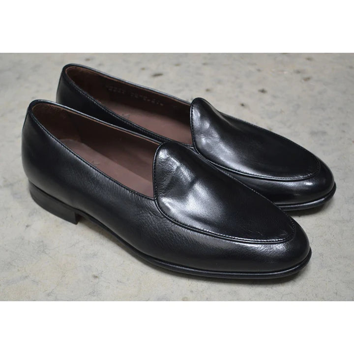 BERWICK CLASSIC BELGIAN LOAFER BLACK DEERSKIN 4950