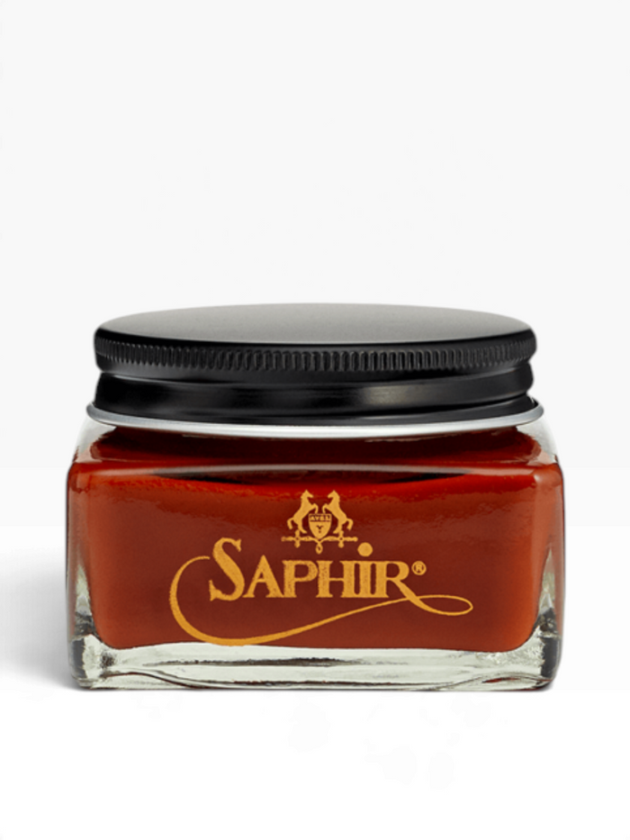 Bourgee a world class shoe store Saphir Medaille d’Or Pommadier 1925 mahogany cream polish in a glass jar