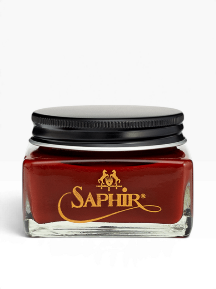 Bourgee a world class shoe store Saphir Medaille d’Or Pommadier 1925 mahogany cream polish in a glass jar
