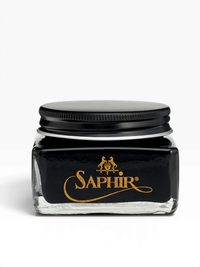 Bourgee a world class shoe store Saphir Medaille D'or black oiled leather cream in a 75ml glass jar