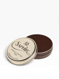 Bourgee a world class shoe store Saphir Medaille d'Or Mirror Gloss wax polish in a 75ml tin for high-shine shoe care